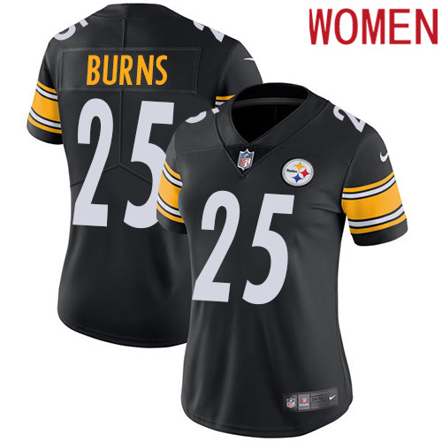 2019 Women Pittsburgh Steelers #25 Burns black Nike Vapor Untouchable Limited NFL Jersey->women nfl jersey->Women Jersey